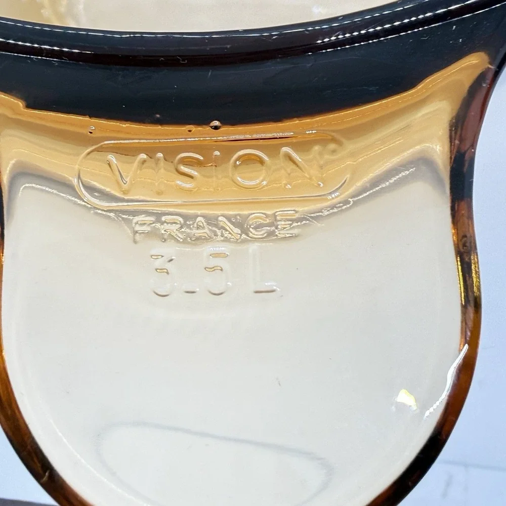 Vintage Corning Visions 3.5L Amber Stockpot Made in France 1980s Retro